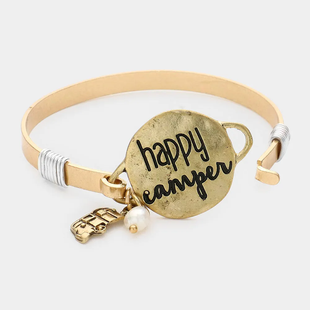 iLLASPARKZ Happy Camper Message Charm Hook Bracelet