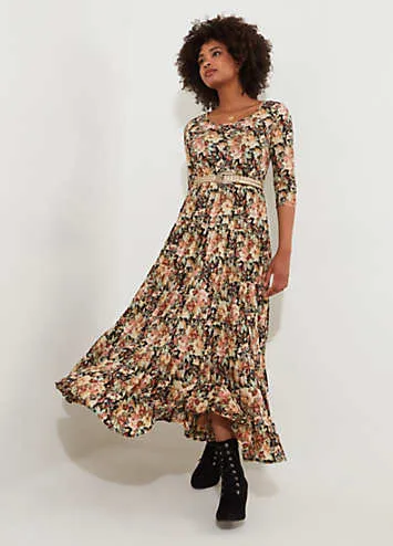 Joe Browns Muted Floral Relaxed Fit Crinkle Maxi Dress | Grattan