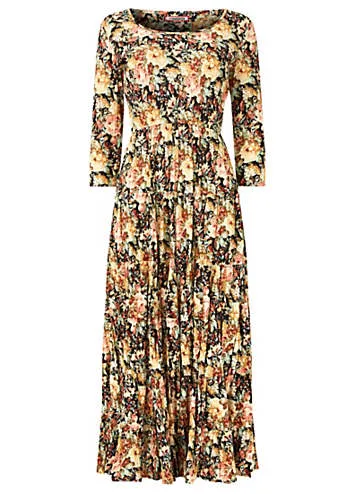 Joe Browns Muted Floral Relaxed Fit Crinkle Maxi Dress | Grattan