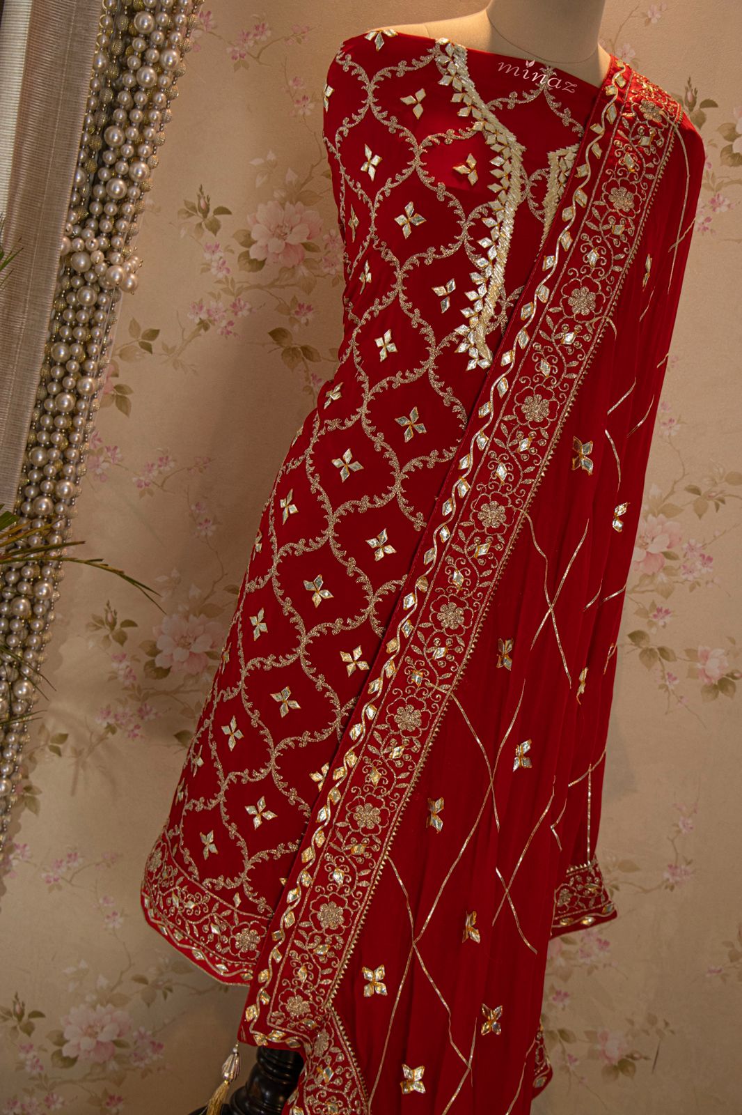 Karvachauth special Red Sawar Suit Material for Women -RIMPY001SS