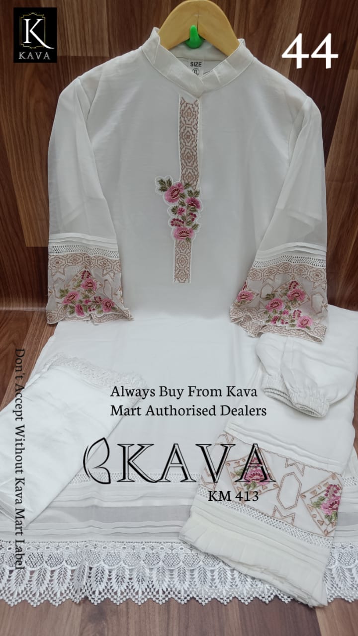 Kava Mart Pakistani Style Stitched Suit for women -KAVA001SS