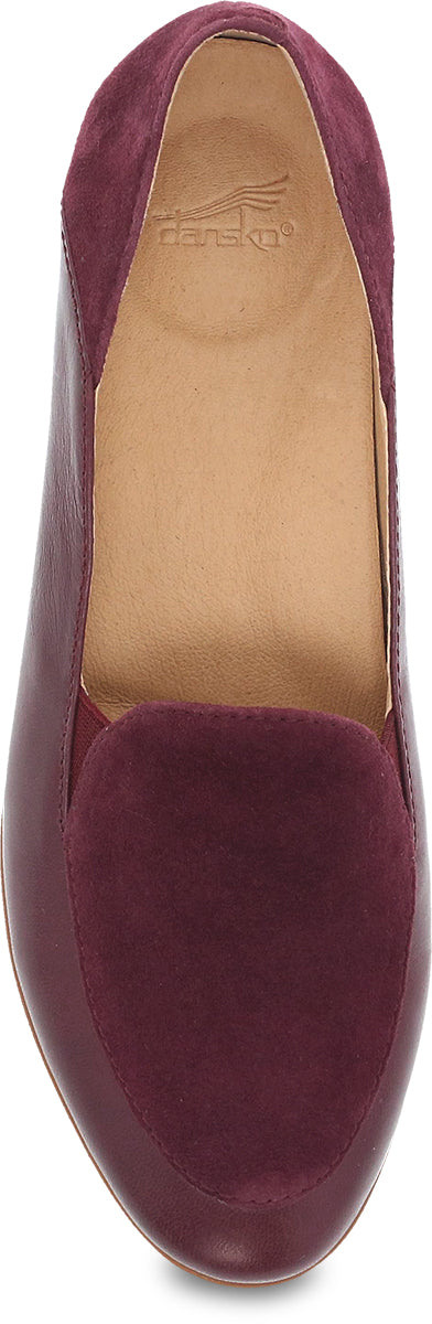 Lace Wine Glazed Leather Flat