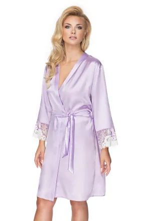 Lavender satin and lace negligee Andromède