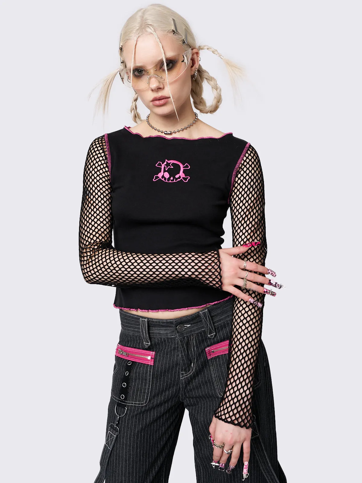 Lethal Fishnet Long Sleeve Top