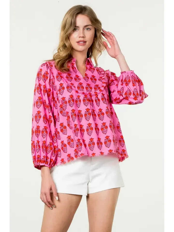 Long Sleeve Print Top