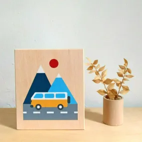 Lubulona Wooden Art Print Van