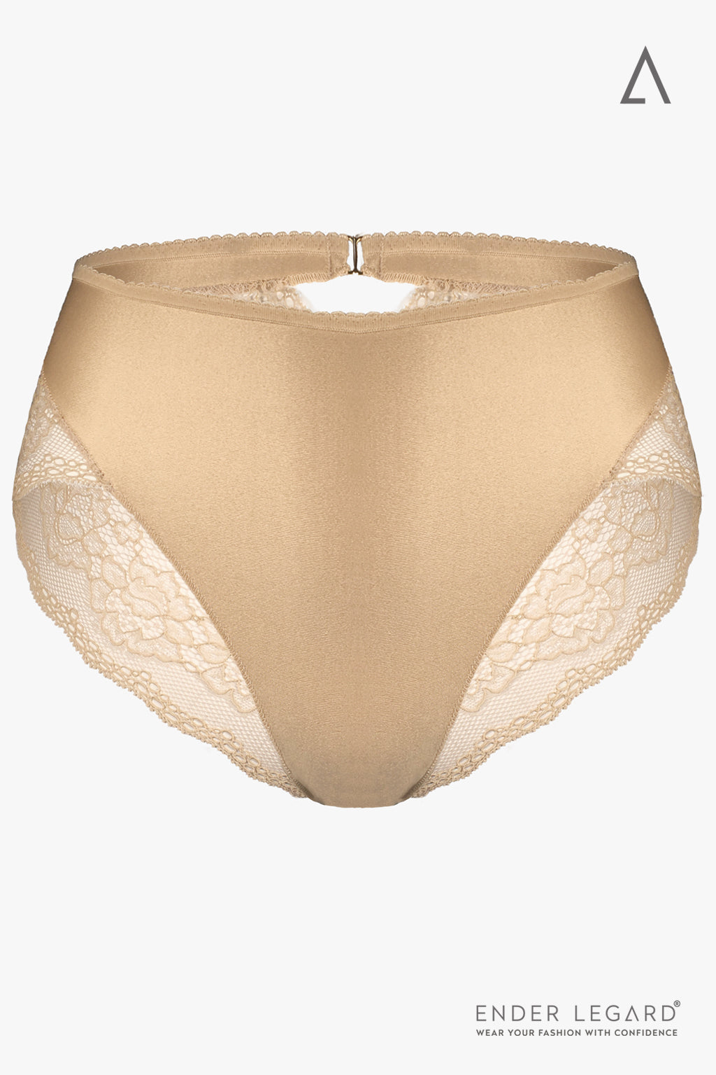 MILA Lace and Satin briefs (Beige)