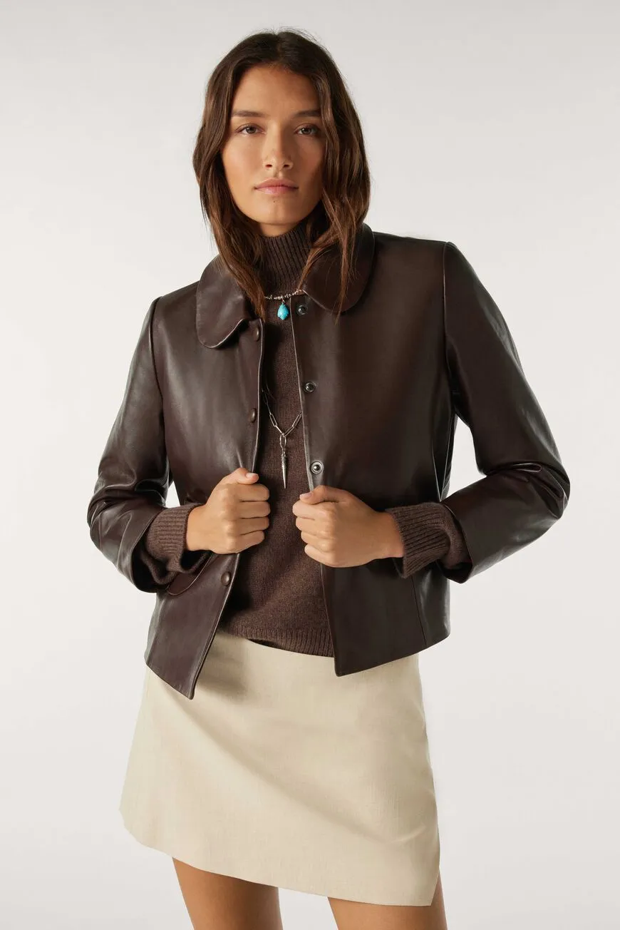 Milo Leather Jacket Marron