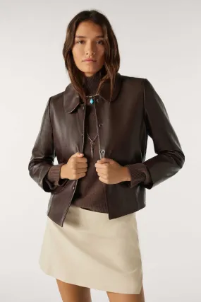 Milo Leather Jacket Marron