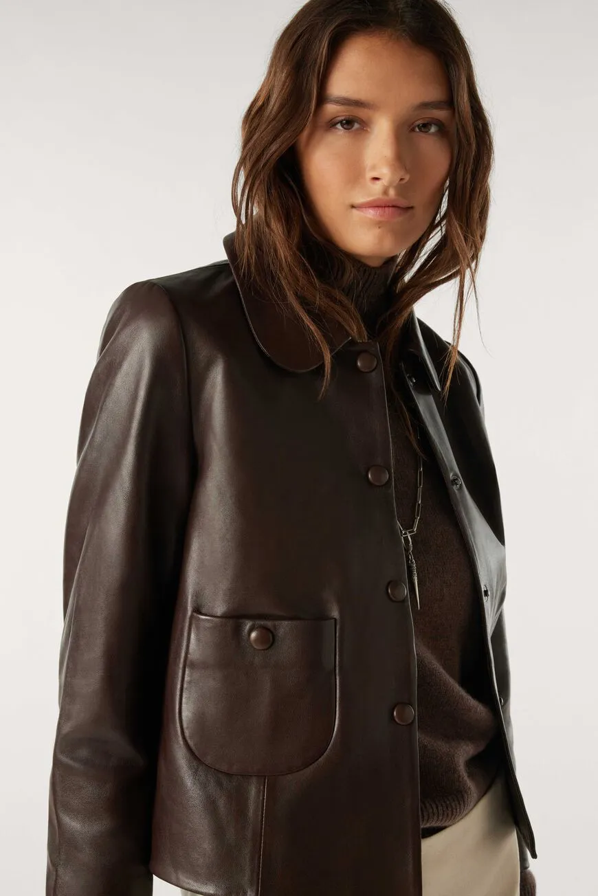 Milo Leather Jacket Marron