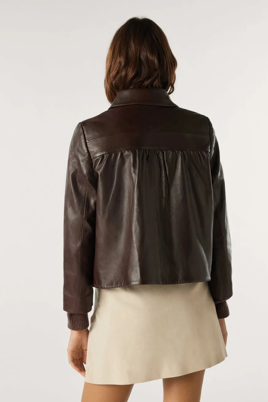 Milo Leather Jacket Marron