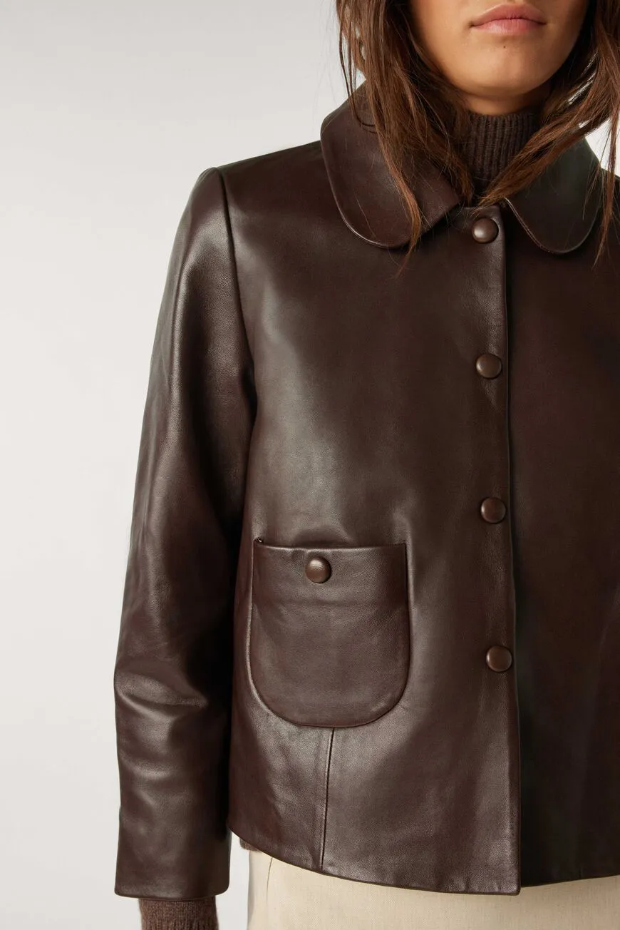 Milo Leather Jacket Marron