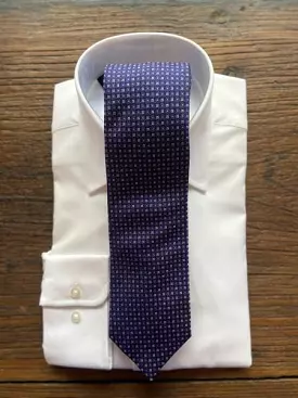 NAVY AND PURPLE TINY MEDALLION TIE, DAVID DONAHUE