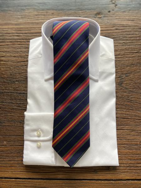 NAVY GREEN PINK AND ORANGE STRIPE TIE