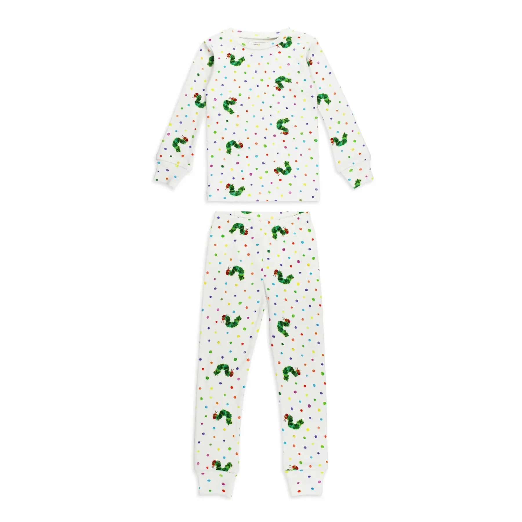 Organic Long Sleeve PJ's, Caterpillar