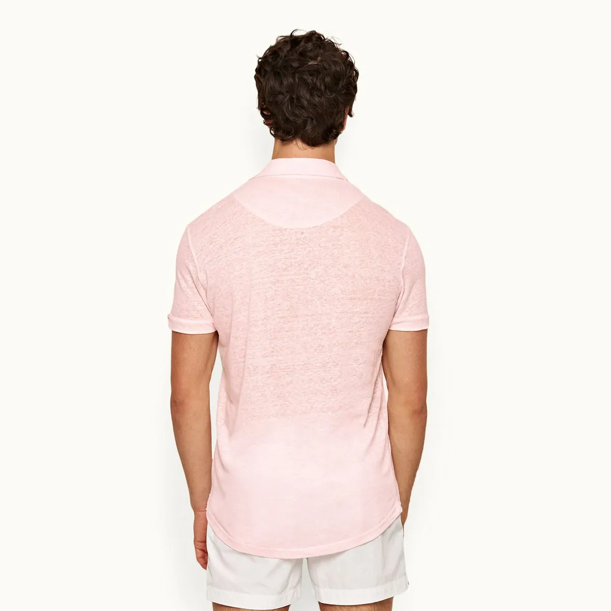 Orlebar Brown - Sebastian Linen Polo in Rose