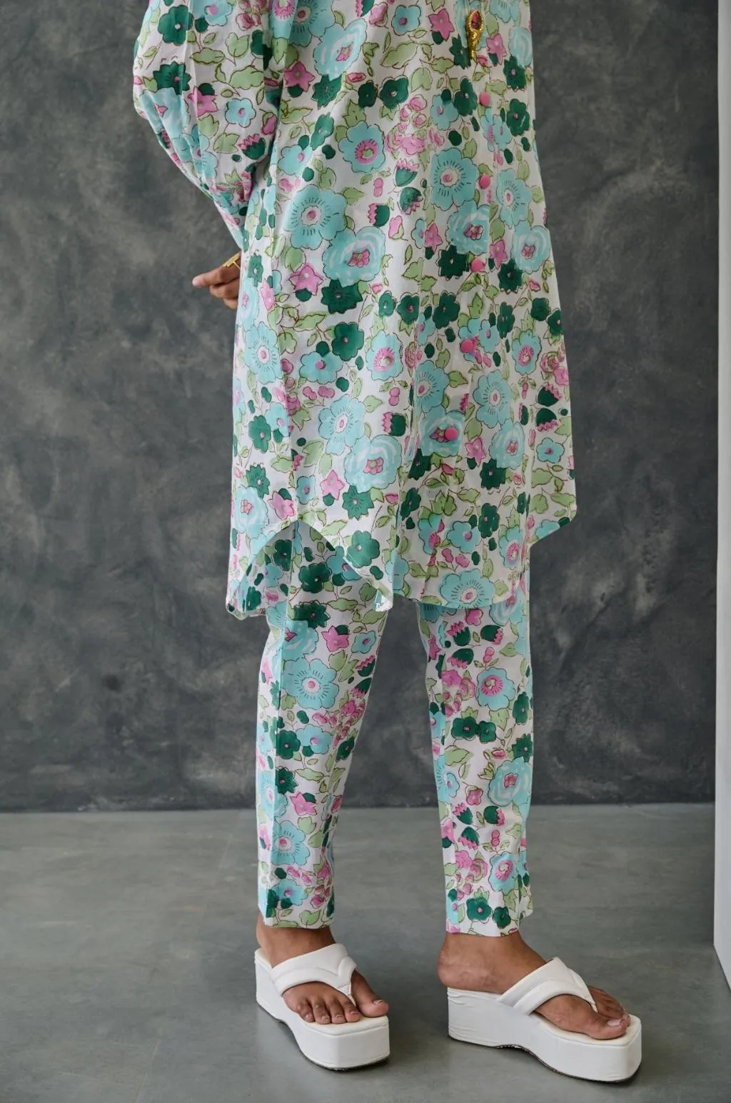 Pastel Floral Straight Fit Pant