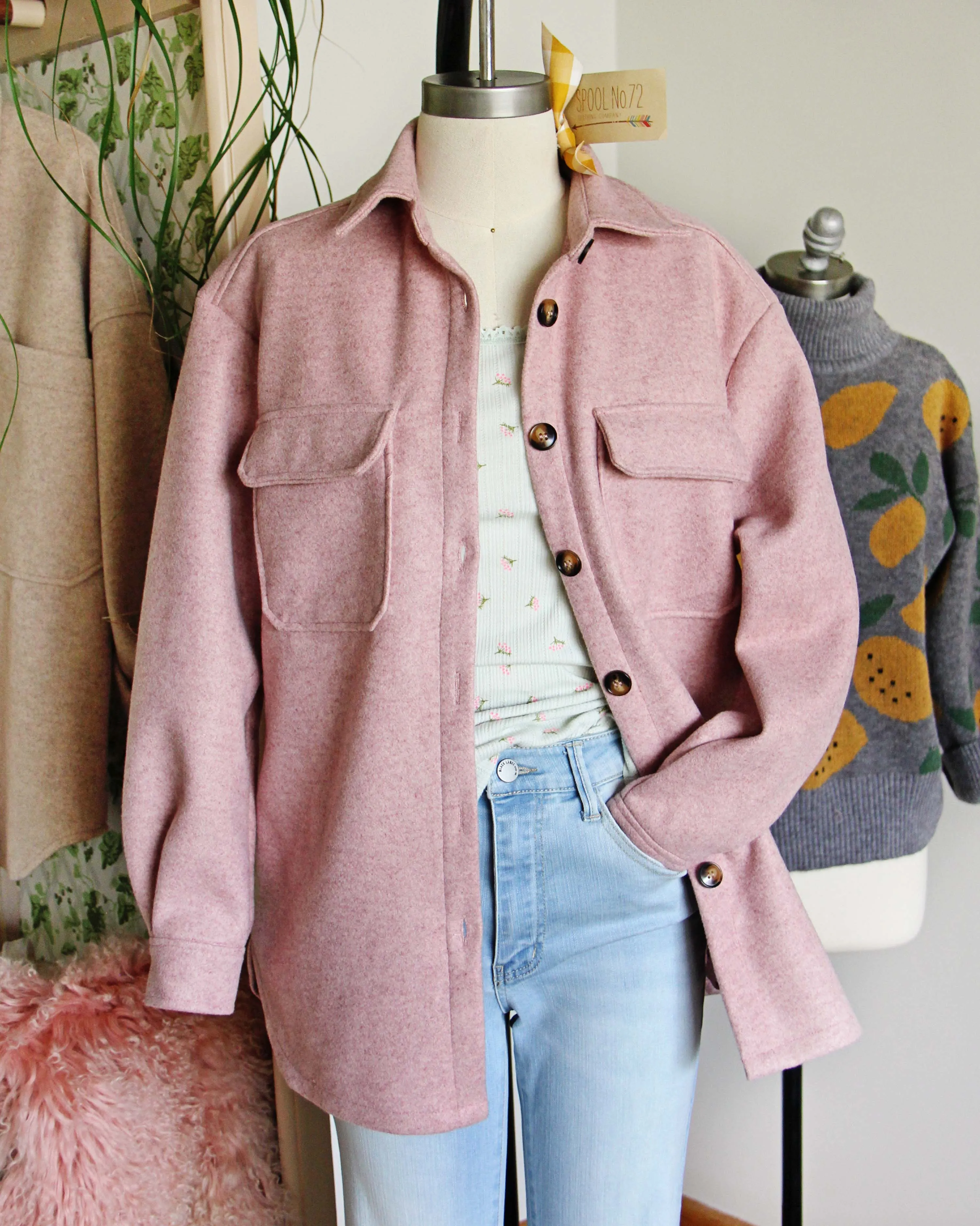 Pink Thyme Shirt Jacket