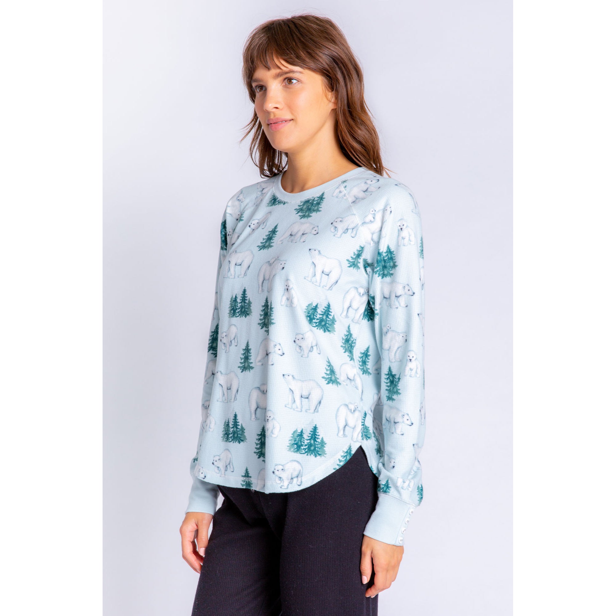 PJ Salvage Women's Just Chill Polar Bear Top - ICE BLUE