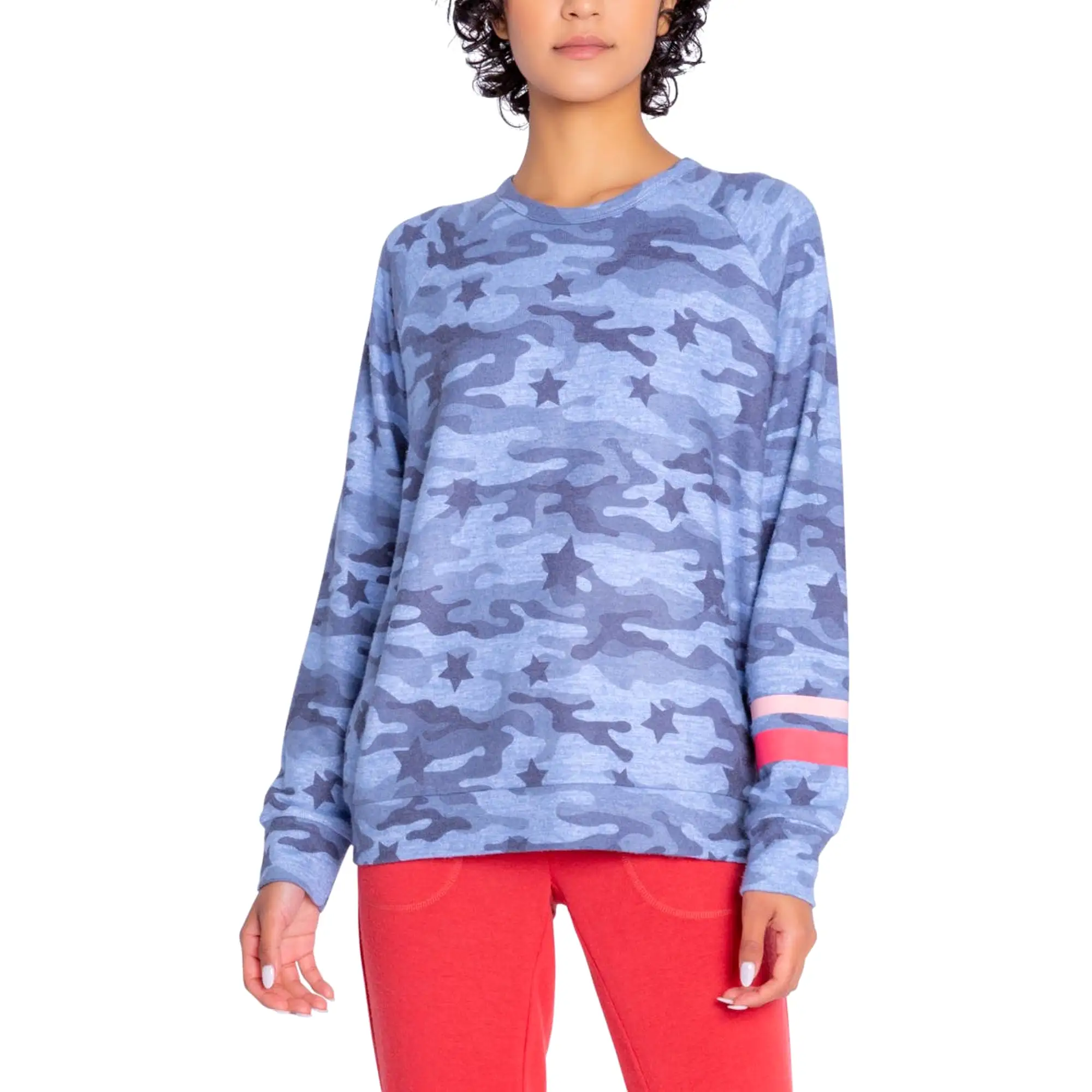 PJ Salvage Women's Starlight Camo Stars Top - DENIM