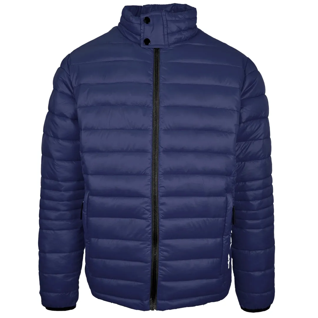 Plein Sport Plain Padded Navy Blue Jacket