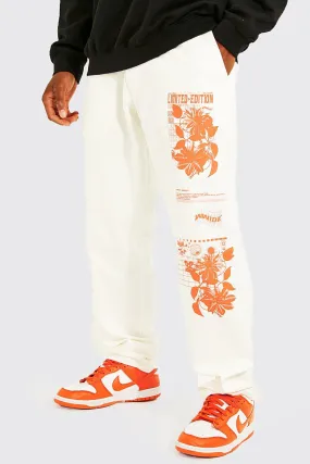 Relaxed Fit Chino With Floral Leg Print | boohooMAN UK