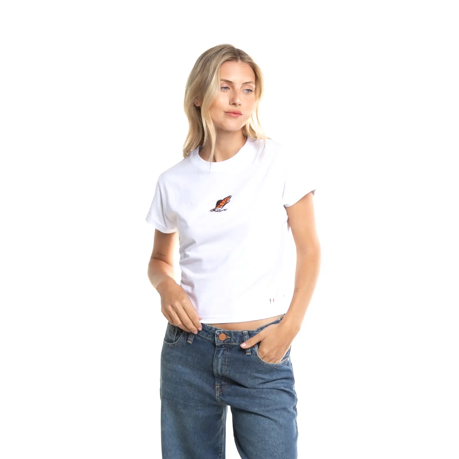 Remera Mc Rusty Butterfly Skimmer Baby Tee Ld White