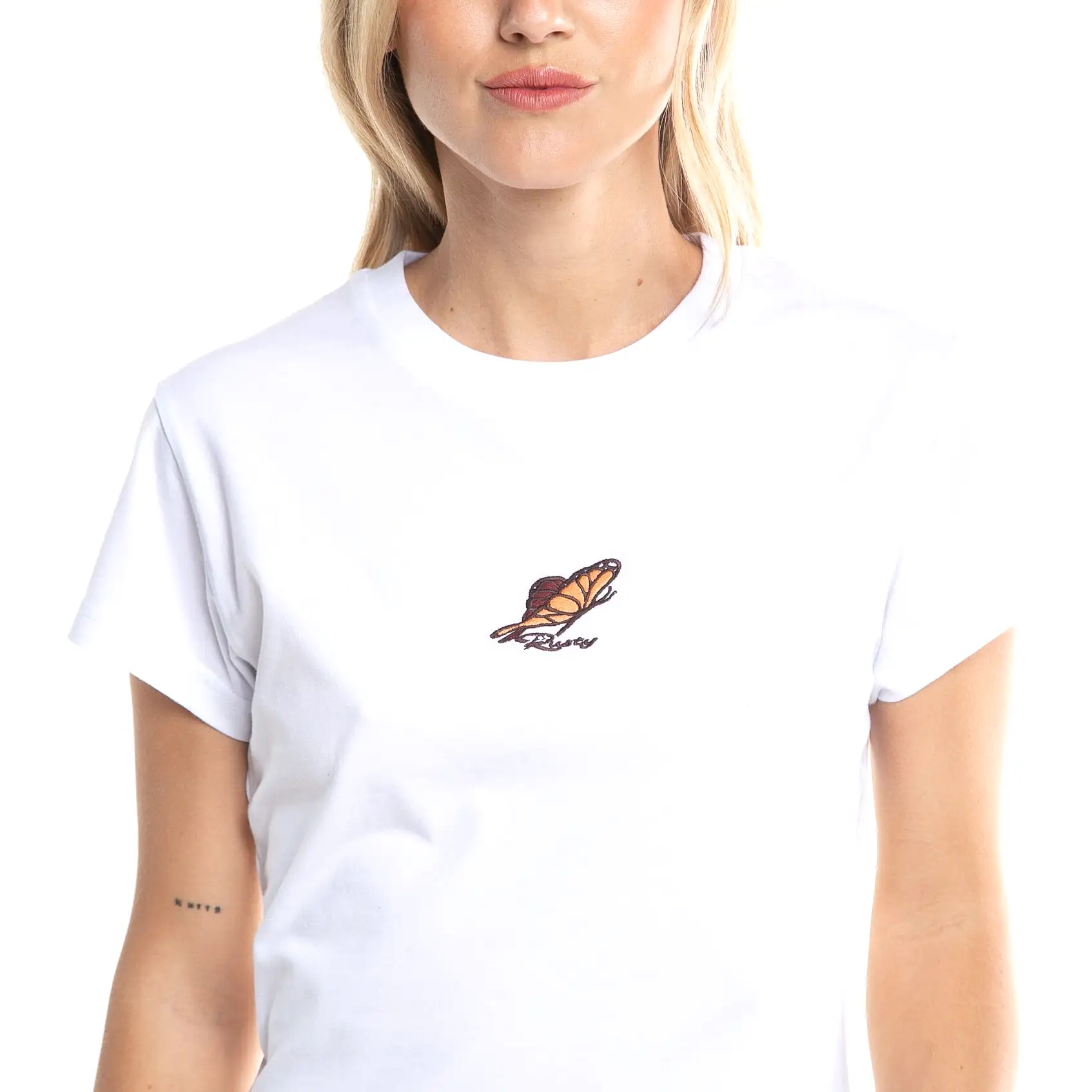 Remera Mc Rusty Butterfly Skimmer Baby Tee Ld White