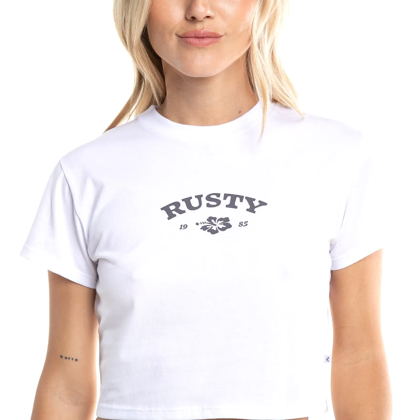 Remera Mc Rusty Flower Thriving Baby Tee Ld White