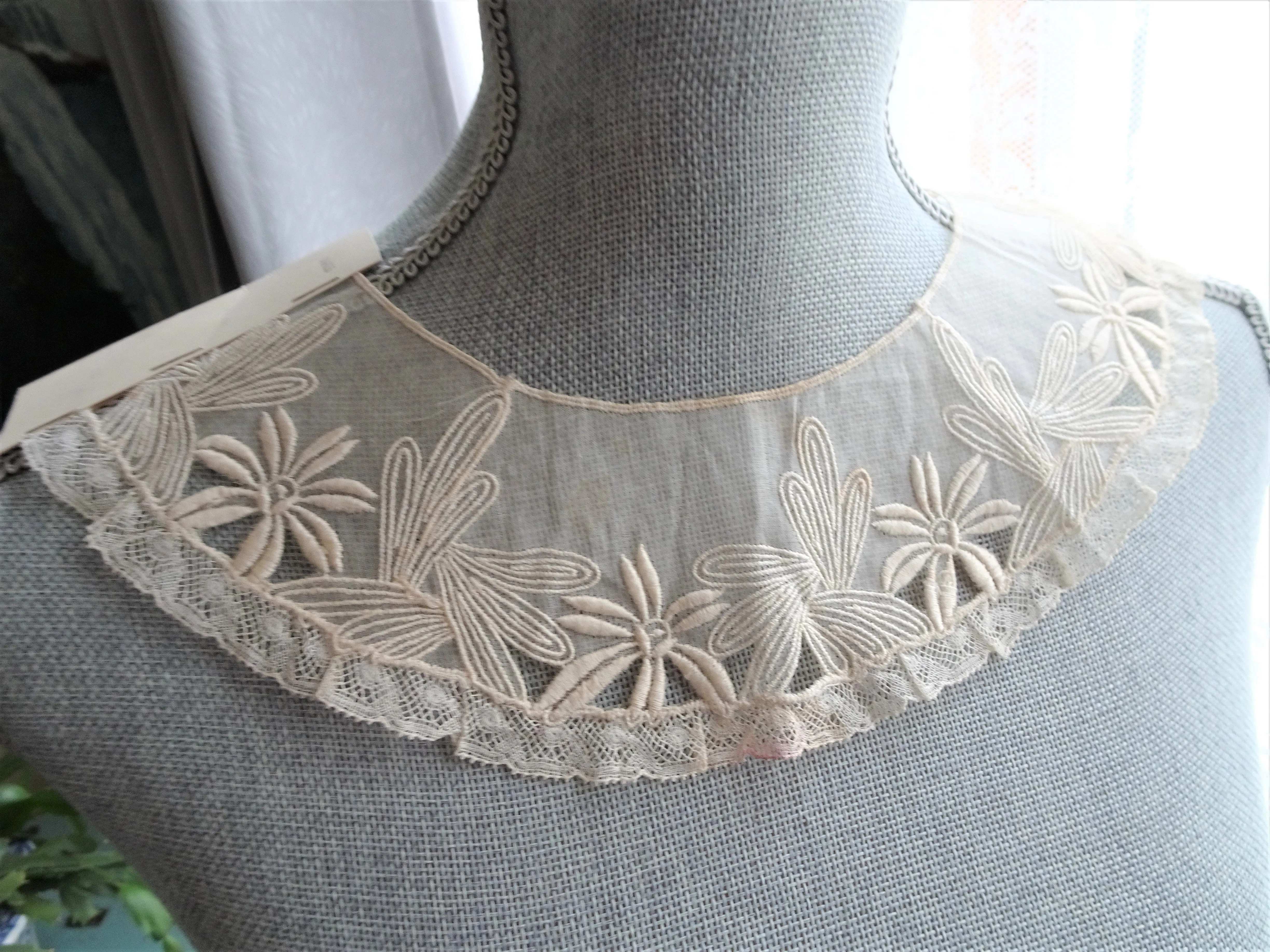 RESERVED Lovely Antique French Salesmans Sample Trim Embroidered Organdy and French Lace Flapper Era Downton Abbey Gatsby,Collec