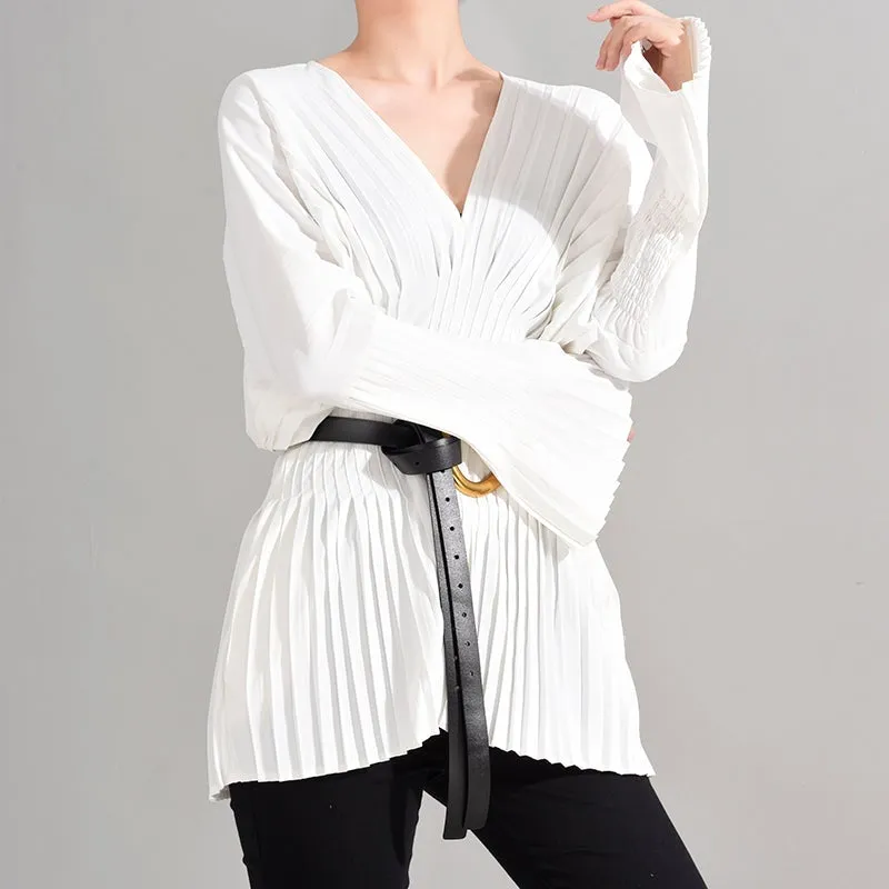 Sakiya Pleated Long Sleeve Shirt