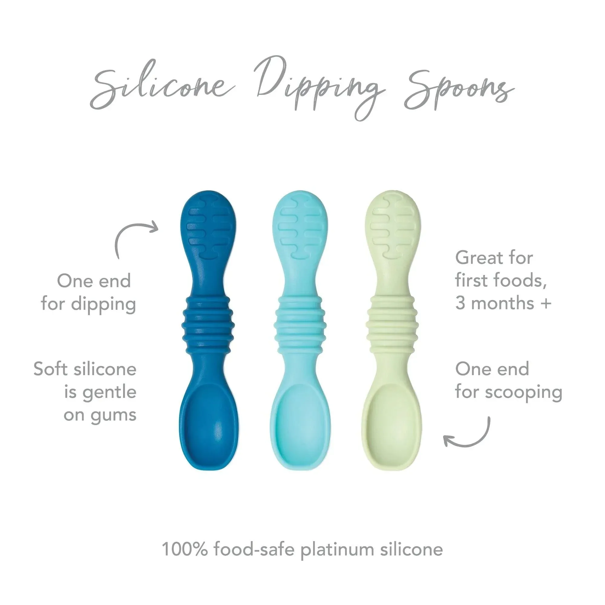 Silicone Dipping Spoons 3 Pack: Gumdrop