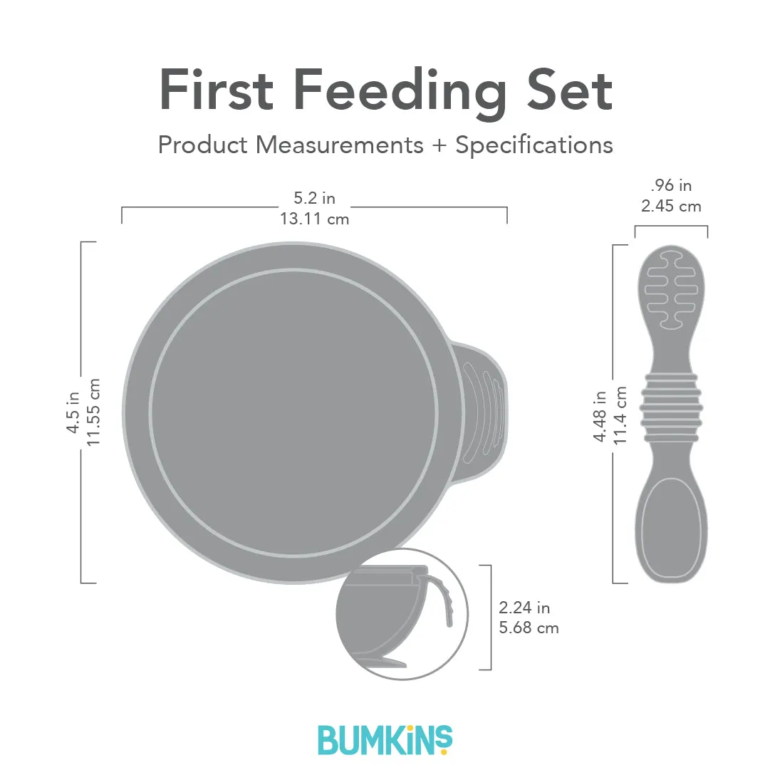 Silicone First Feeding Set: Gray