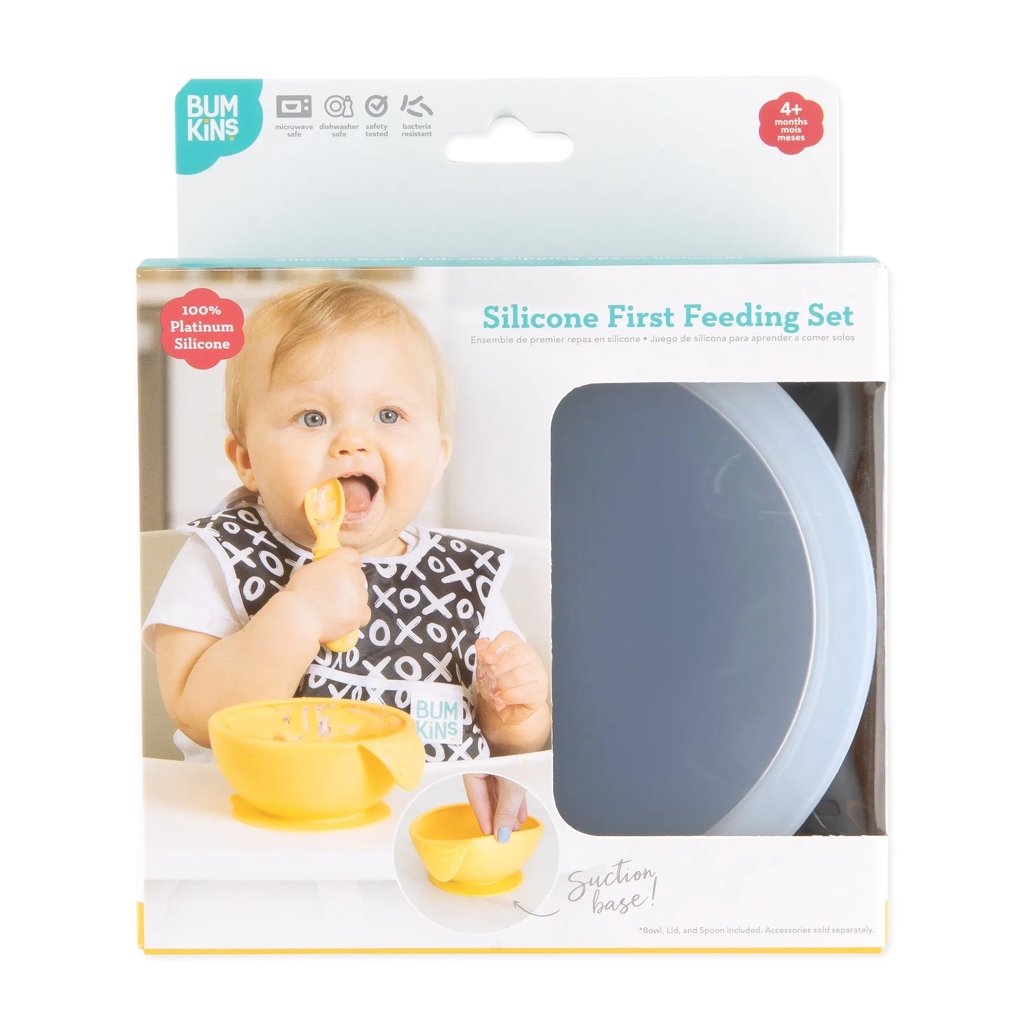 Silicone First Feeding Set: Gray