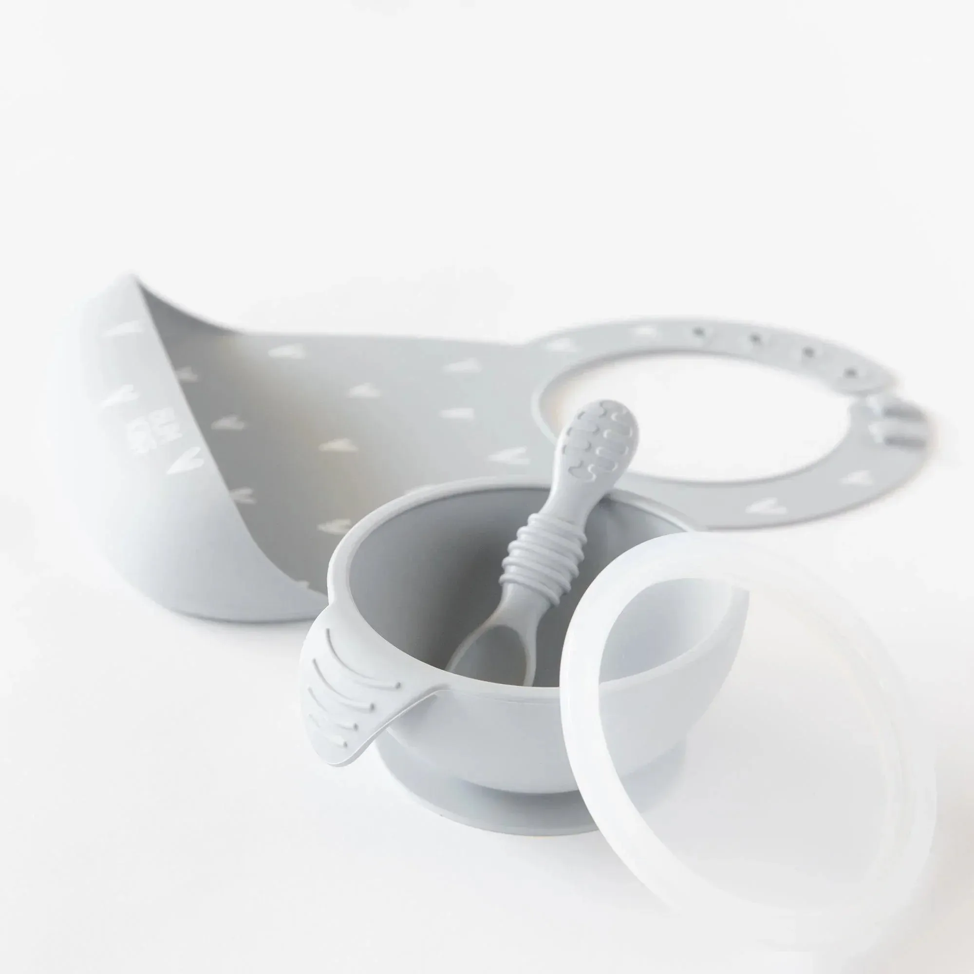 Silicone First Feeding Set: Gray