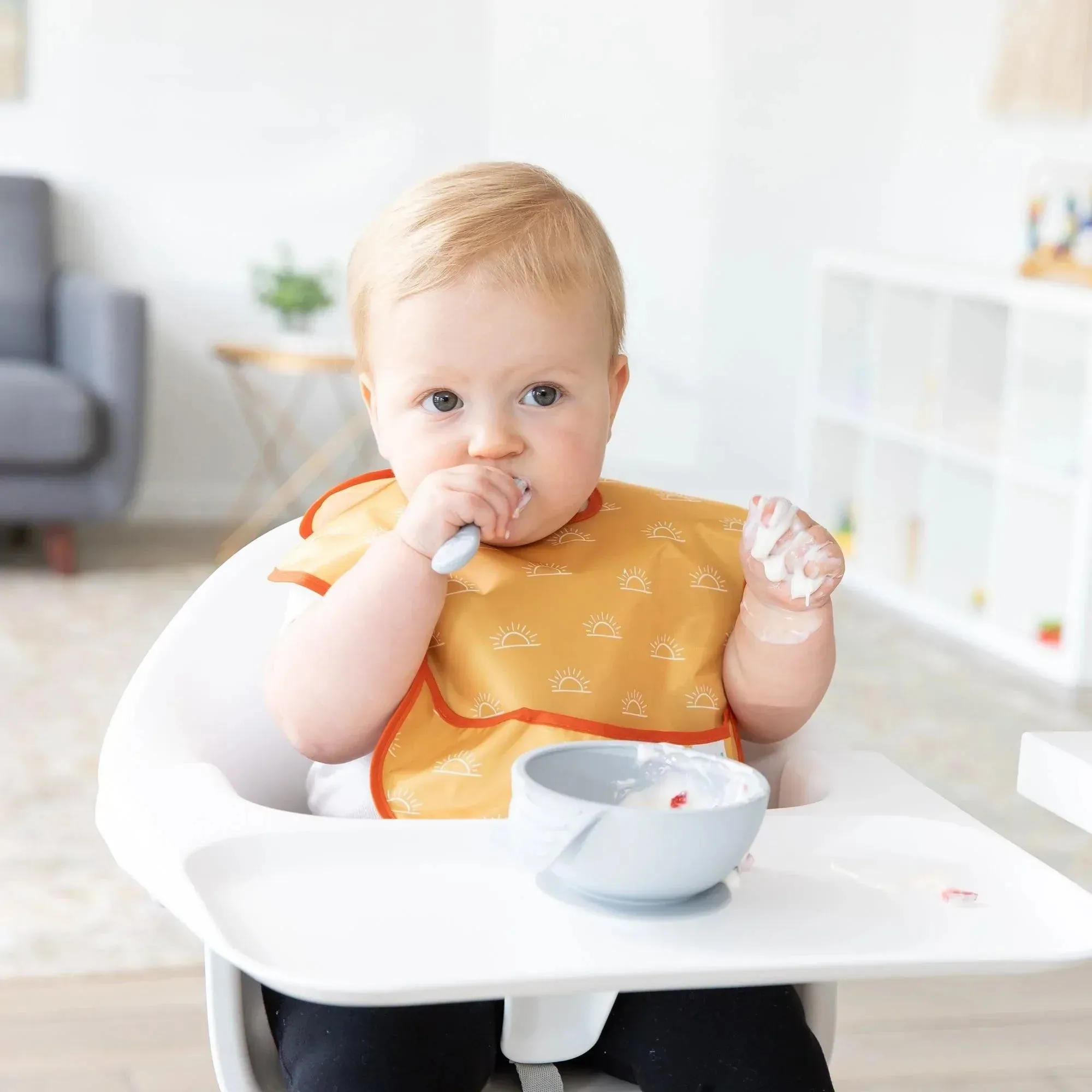 Silicone First Feeding Set: Gray