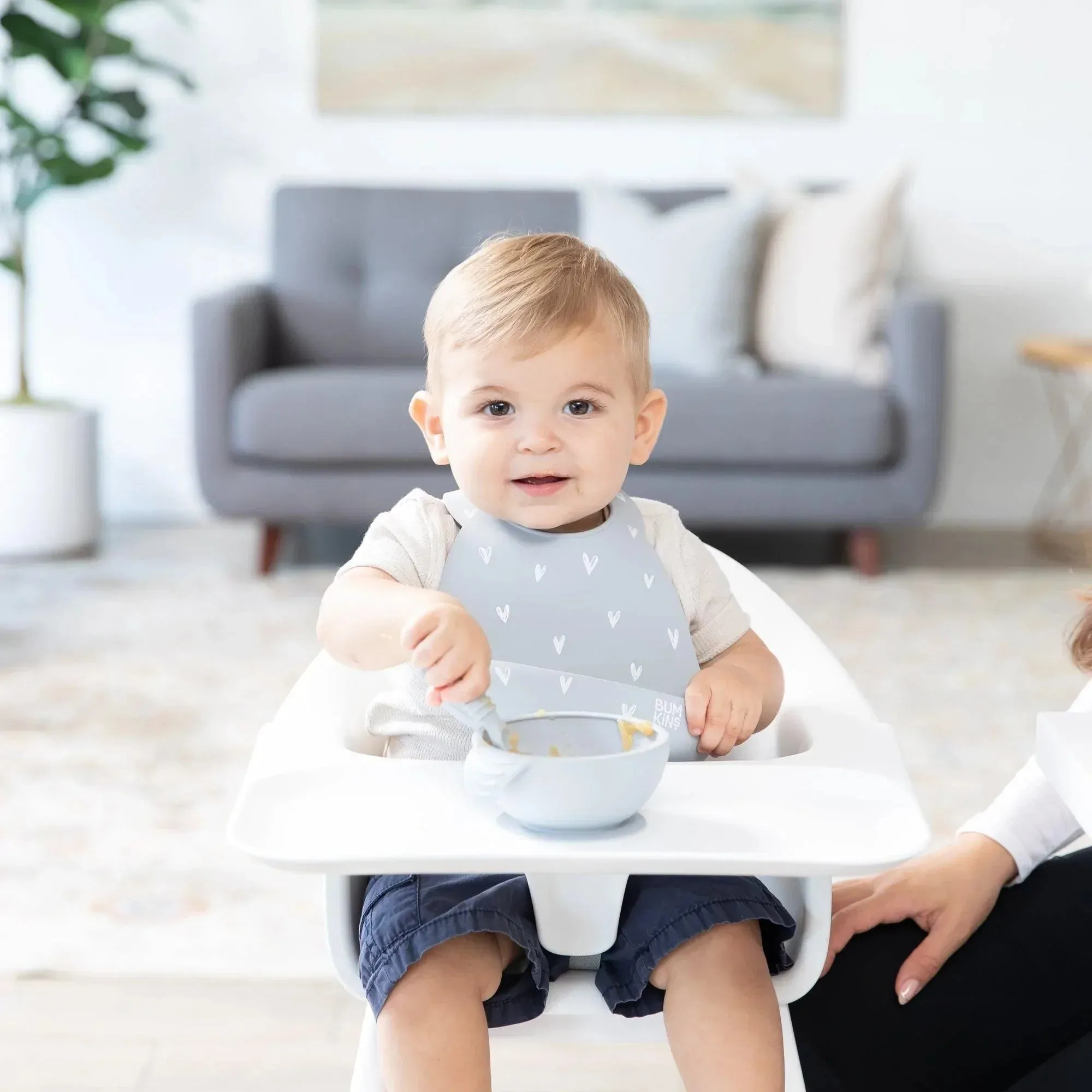 Silicone First Feeding Set: Gray