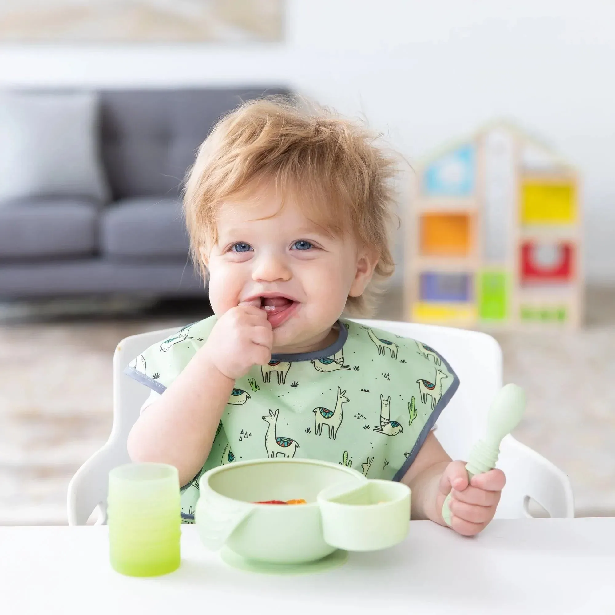 Silicone First Feeding Set: Sage