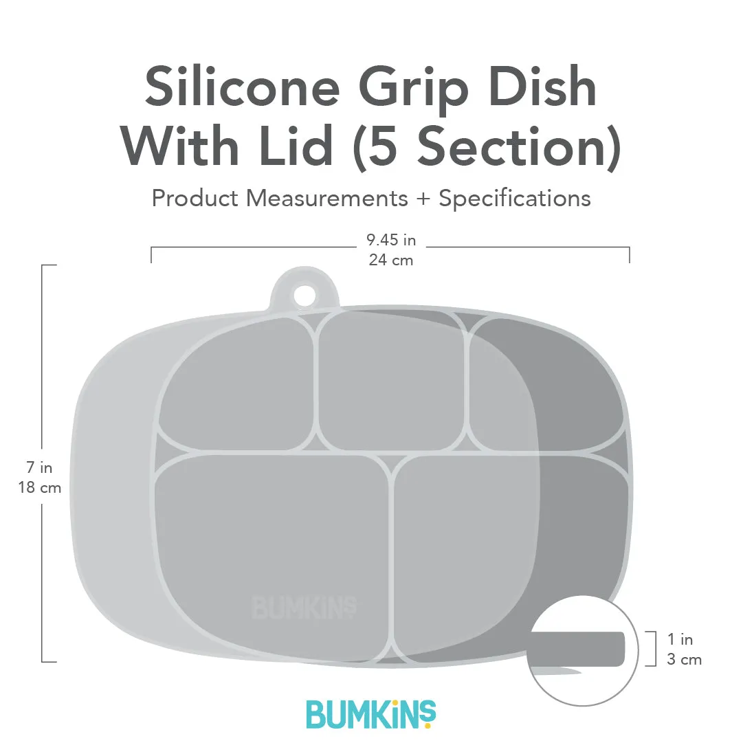 Silicone Grip Dish with Lid (5 Section): Blue