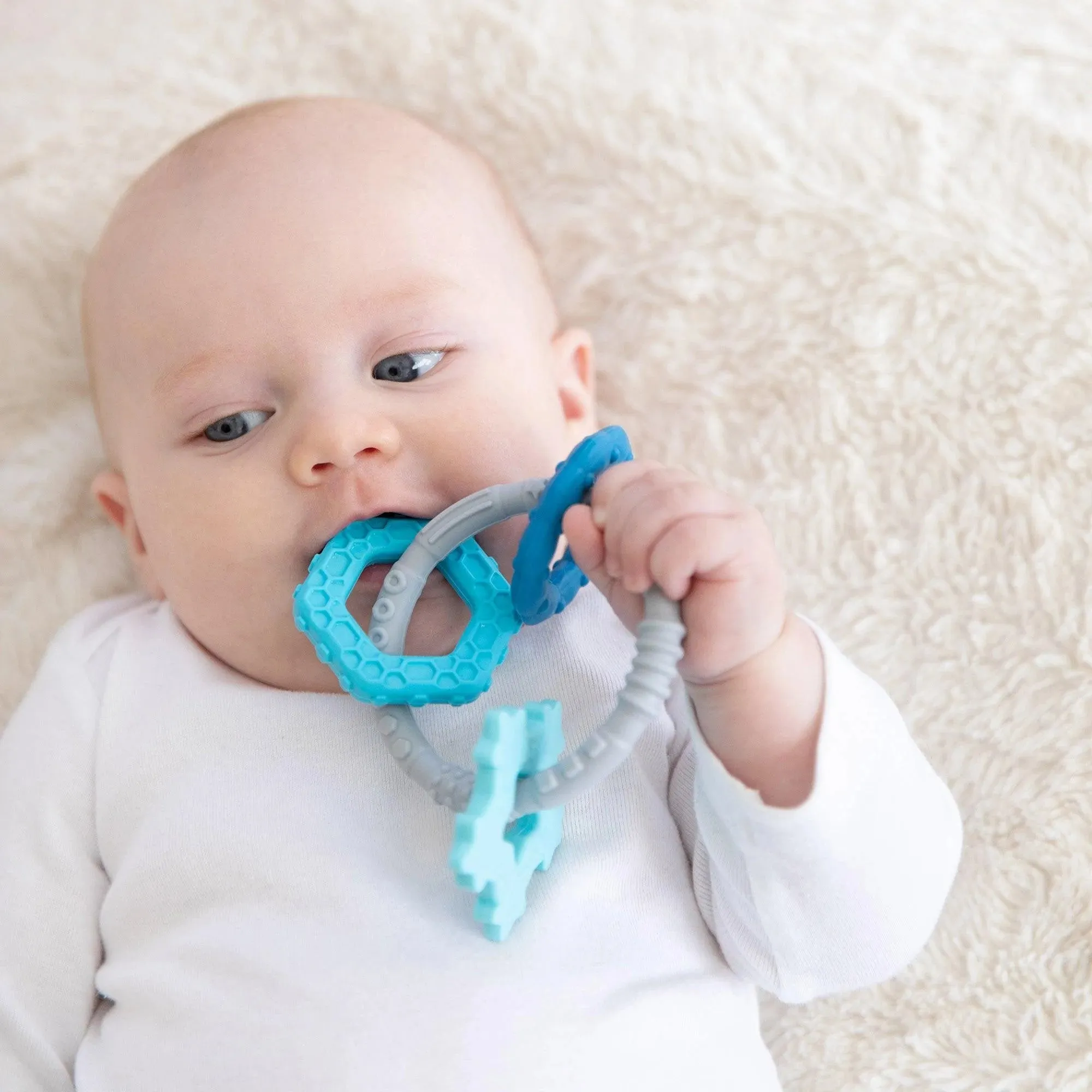 Silicone Teething Charms: Blue