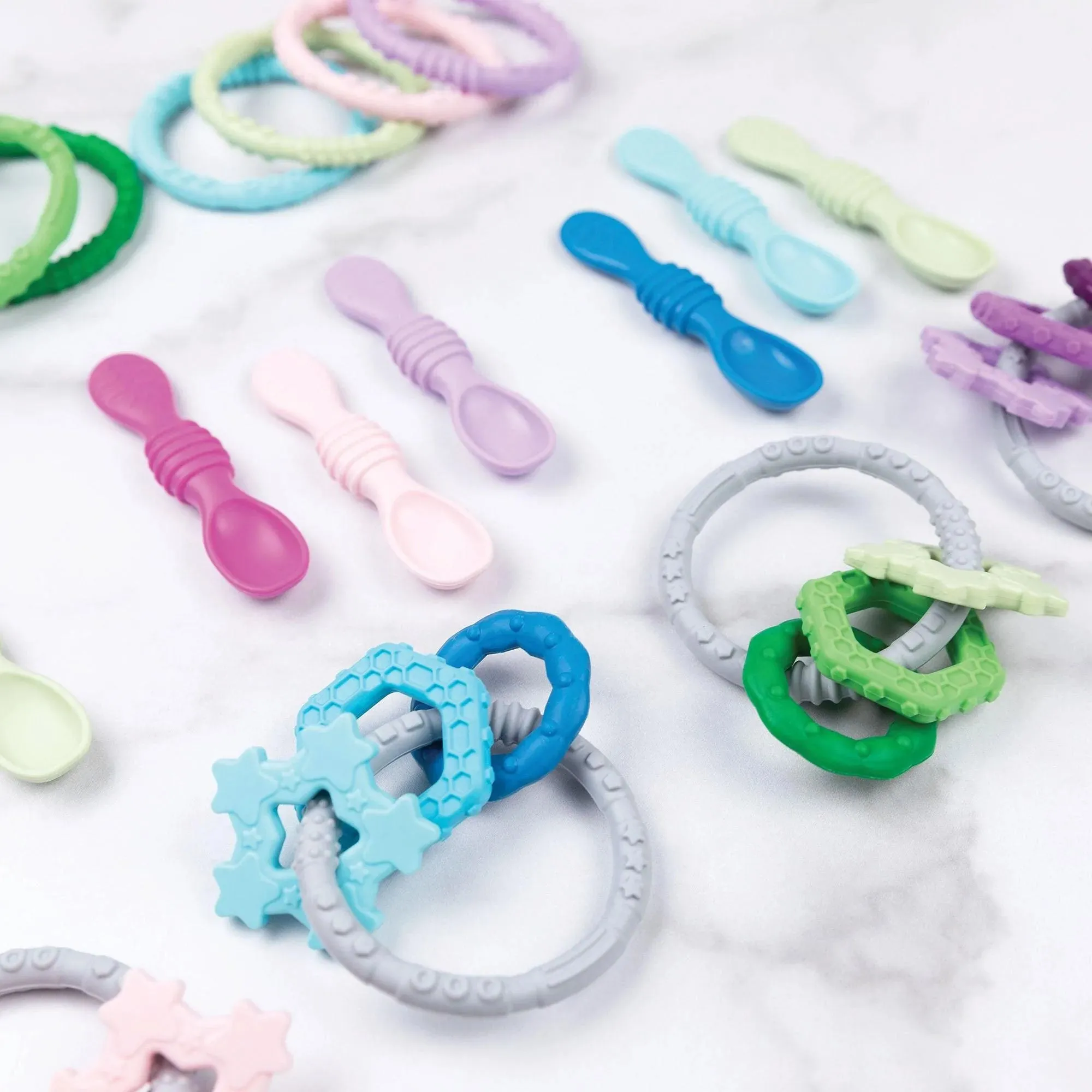 Silicone Teething Charms: Blue