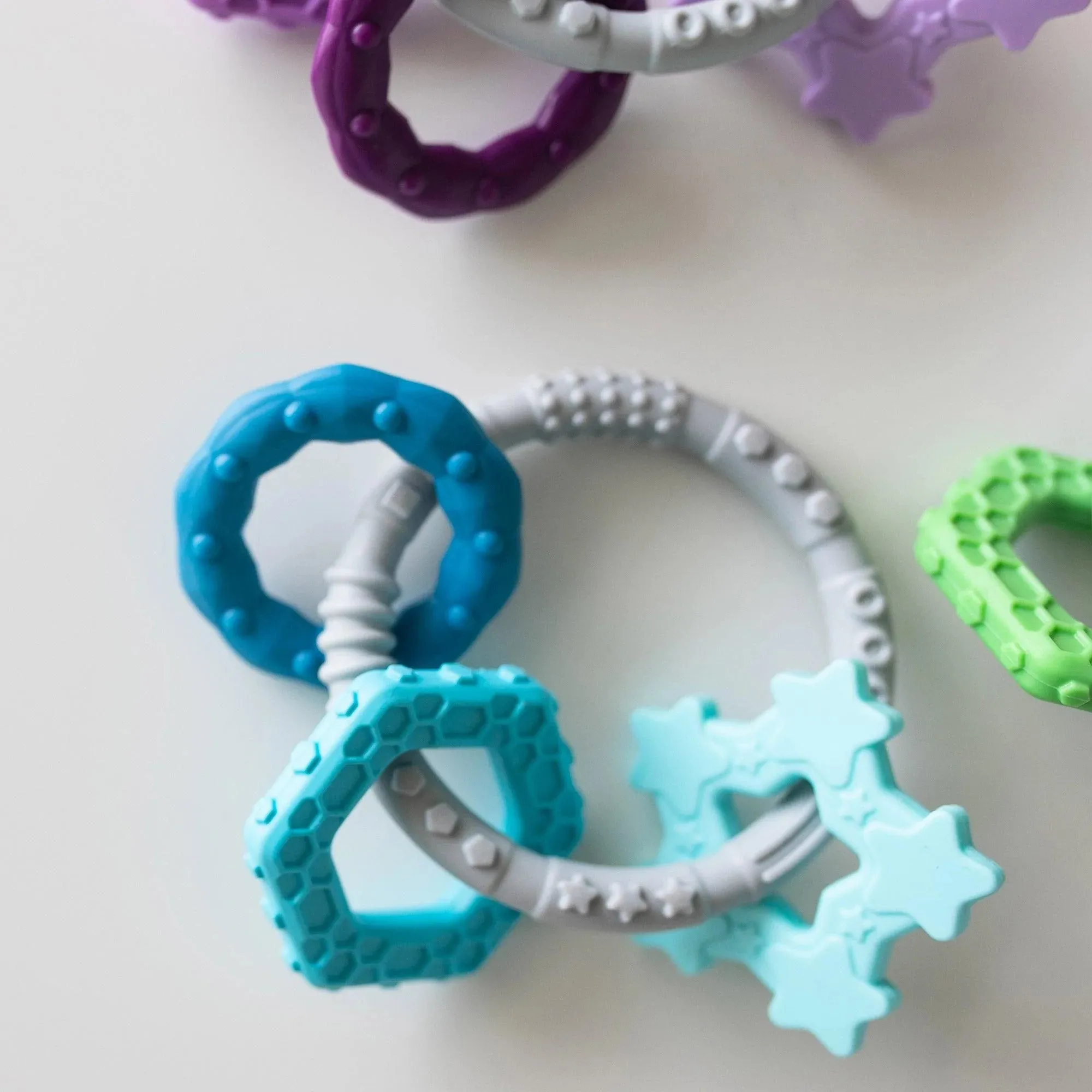 Silicone Teething Charms: Blue