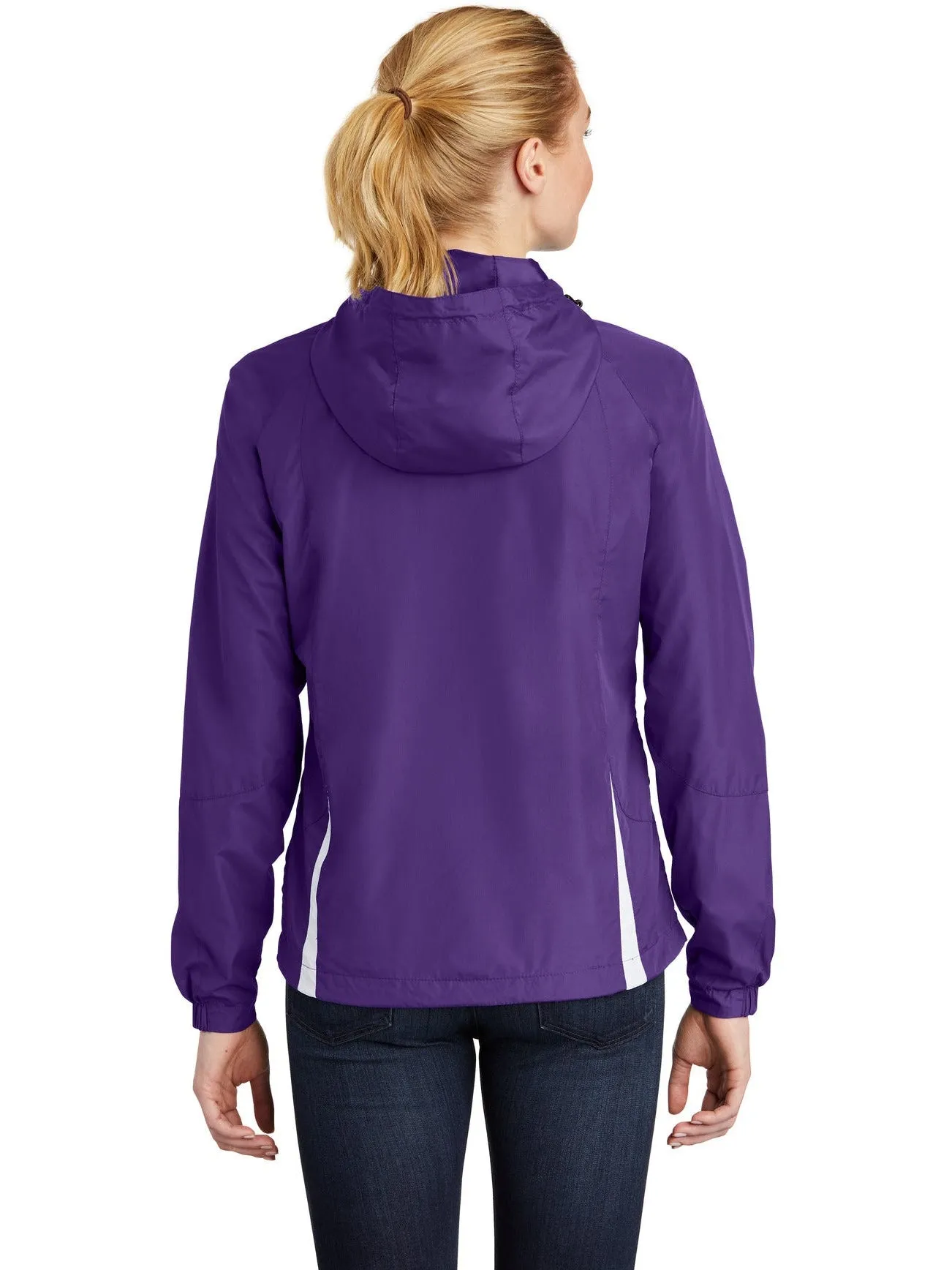 Sport-Tek Ladies Colorblock Hooded Raglan Jacket