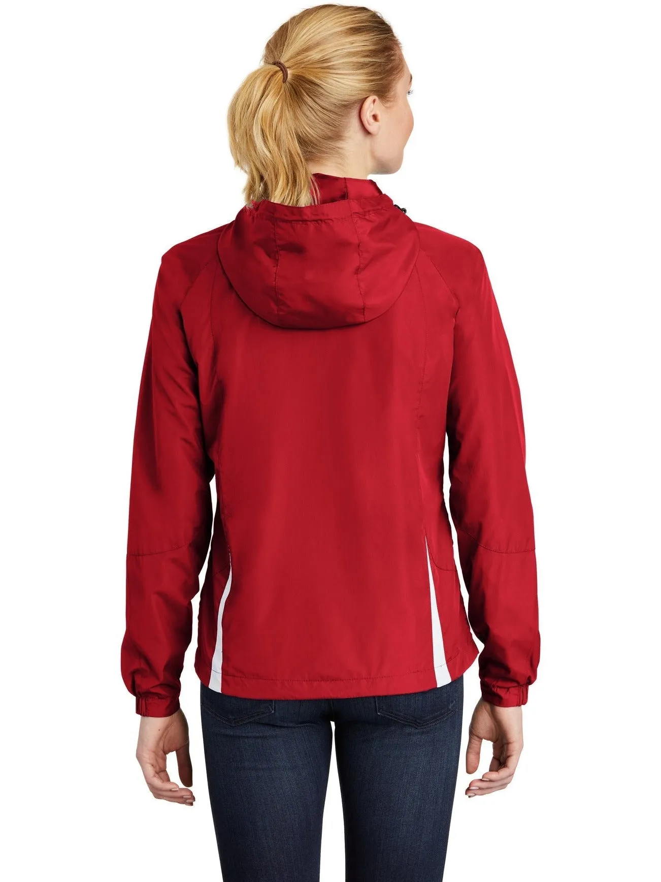 Sport-Tek Ladies Colorblock Hooded Raglan Jacket