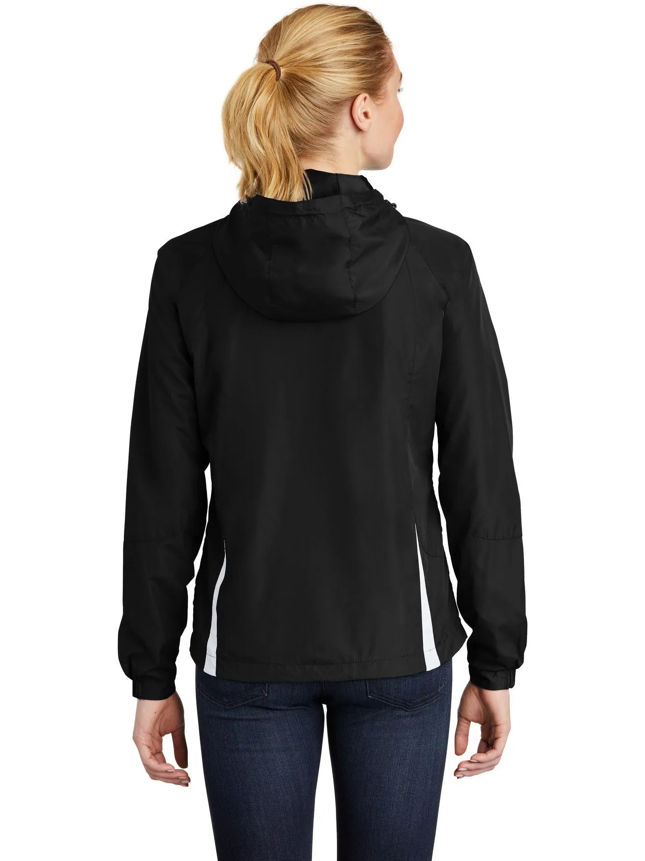 Sport-Tek Ladies Colorblock Hooded Raglan Jacket