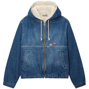 STSSY DENIM SHERPA WORK JACKET // WASHED BLUE