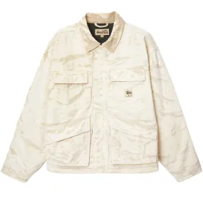 STSSY DISTRESSED CANVAS SHOP JACKET // KHAKI