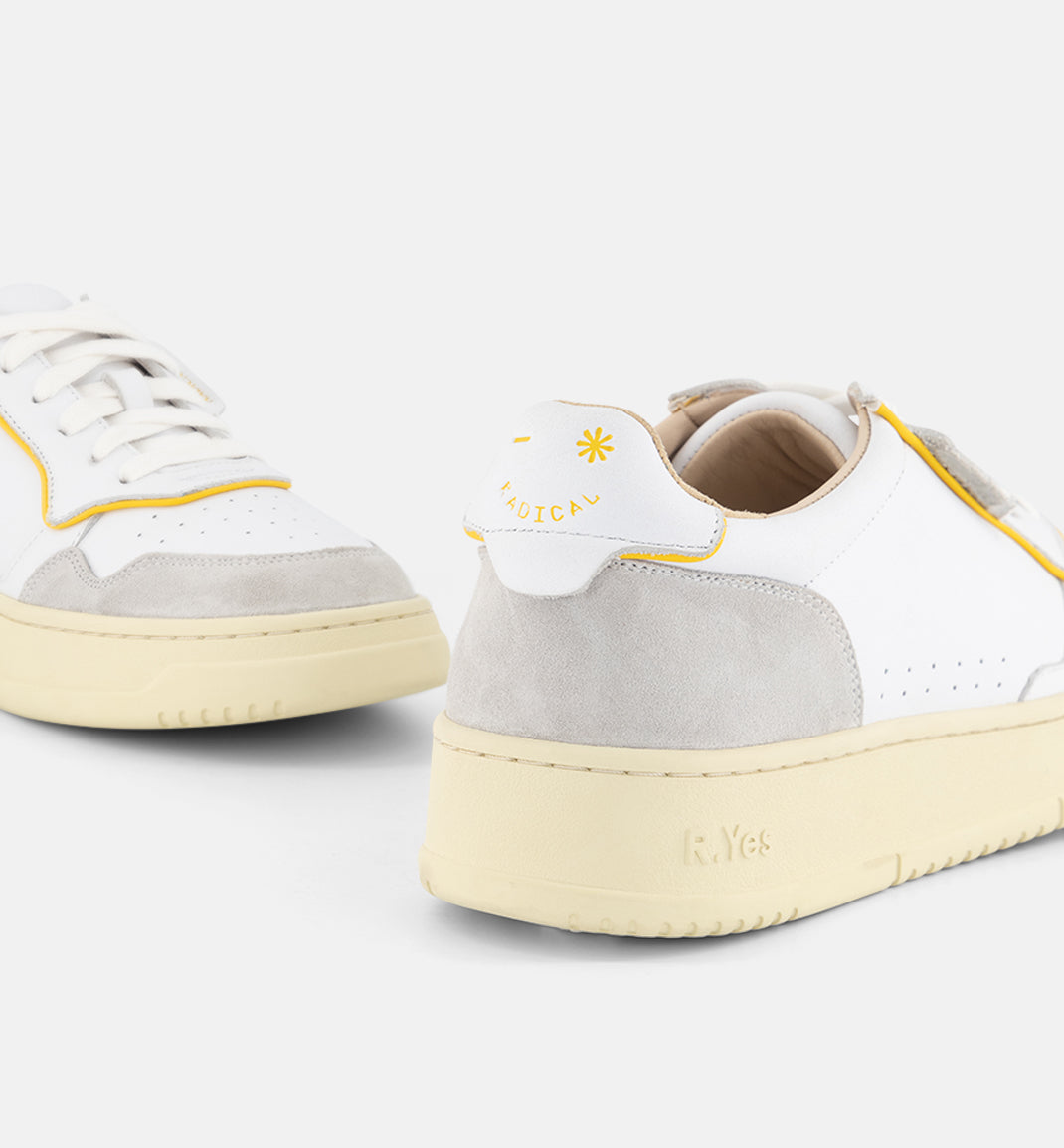 The Supermodel Lace Up Trainer | White and 90's Yellow