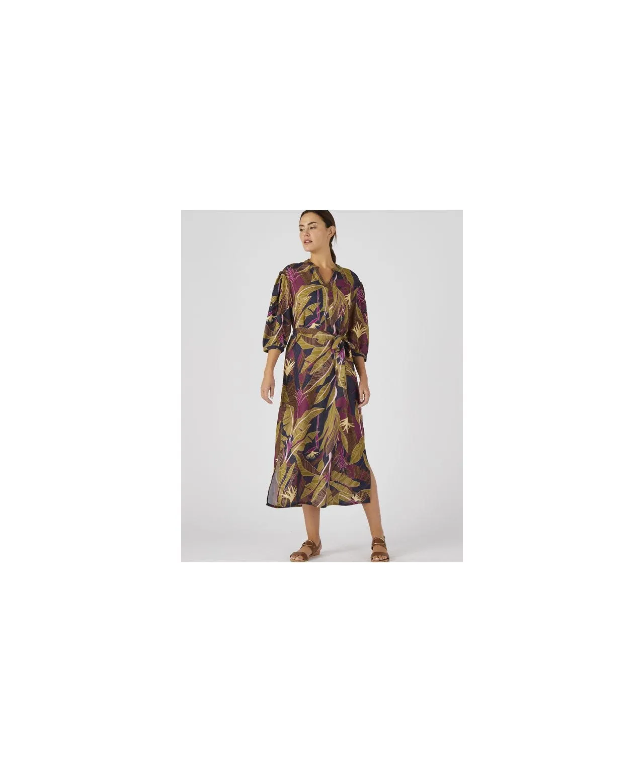 Tie Front Kaftan Style Dress