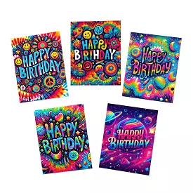 Whimsical Wishes Multi-Design Birthday Greeting Cards (5-Pack)